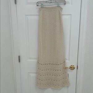 Zara Cream Crochet Maxi Skirt